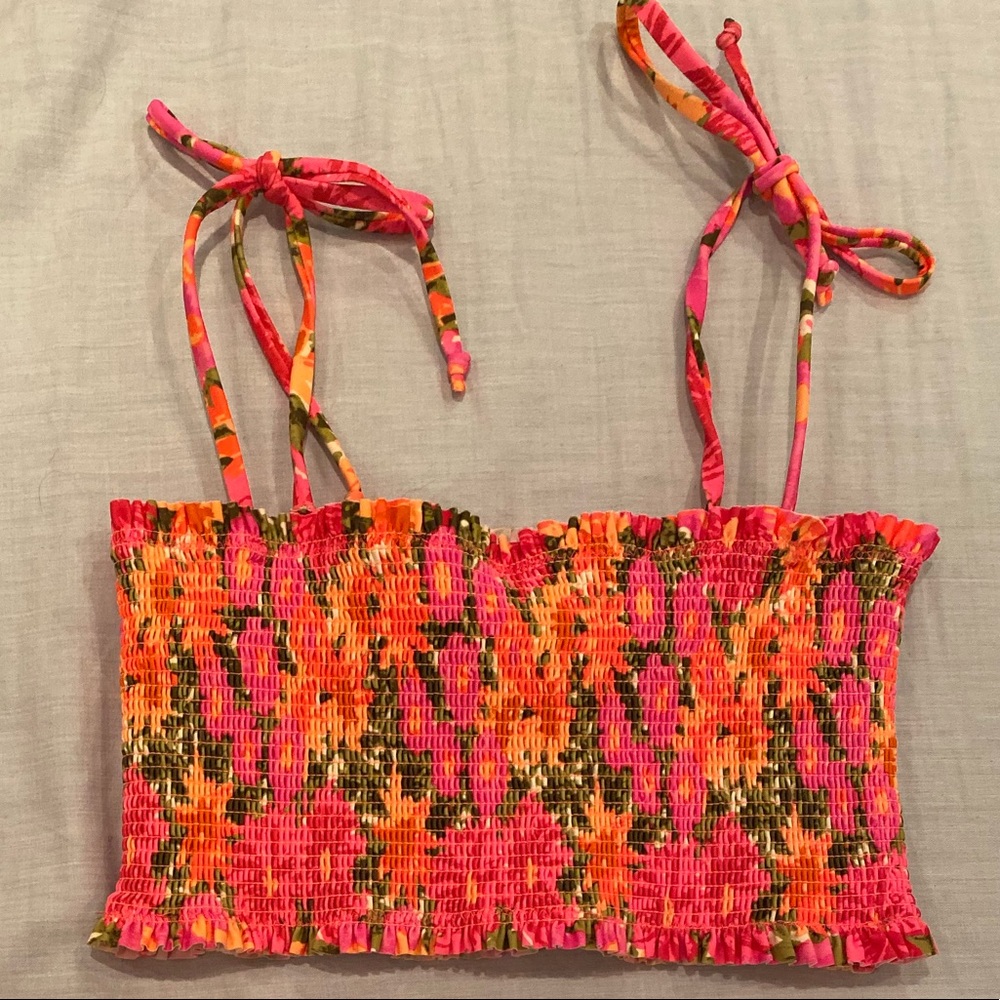 NWOT SHOW ME YOUR MUMU NEON FLOWERS SWIM TOP